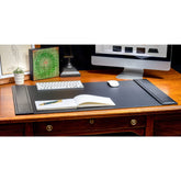 Black Crocodile Embossed Leather Desk Pad, 34 x 20